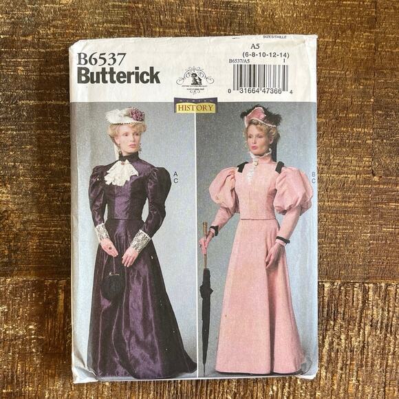 Butterick Sewing Pattern B6537 Gibson Girl Walking Suit Skirt Costume 6-14 UNCUT - Picture 1 of 3
